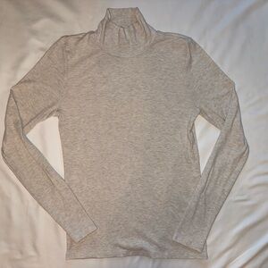 Wilfred by Aritzia Ribbed Mock Neck / Turtleneck – Heather Oatmeal – Size L